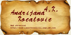 Andrijana Kočalović vizit kartica